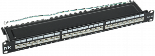 ITK 1U патч-панель кат.6A STP 24 порта экранированная (Dual IDC)