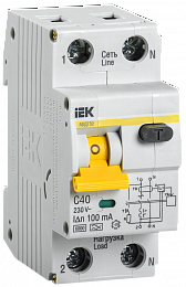 Автоматический выключатель дифференциального тока АВДТ32 C40 100мА IEK