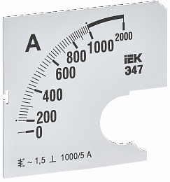 Шкала сменная для амперметра Э47 1000/5А класс точности 1,5 72х72мм IEK