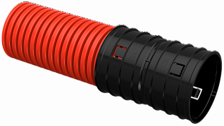 ELASTA Труба гофрированная двустенная жесткая ПНД d=125мм красная (5,7м) IEK