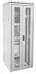 ITK Шкаф сетевой напольный 19" LINEA N 38U 800х800мм двустворчатая перфорированная дверь, задняя перфорированная серый