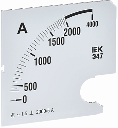 Шкала сменная для амперметра Э47 2000/5А класс точности 1,5 96х96мм IEK