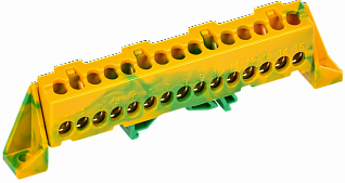 TEKFOR Шина PE "земля" в комбинированном DIN-изоляторе "Стойка" 6х9-15-ЖЗ IEK