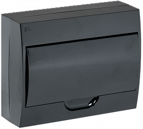 Корпус модульный пластиковый навесной ЩРН-П-12 черный черная дверь IP41 IEK