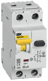 Автоматический выключатель дифференциального тока АВДТ32EM C6 30мА IEK